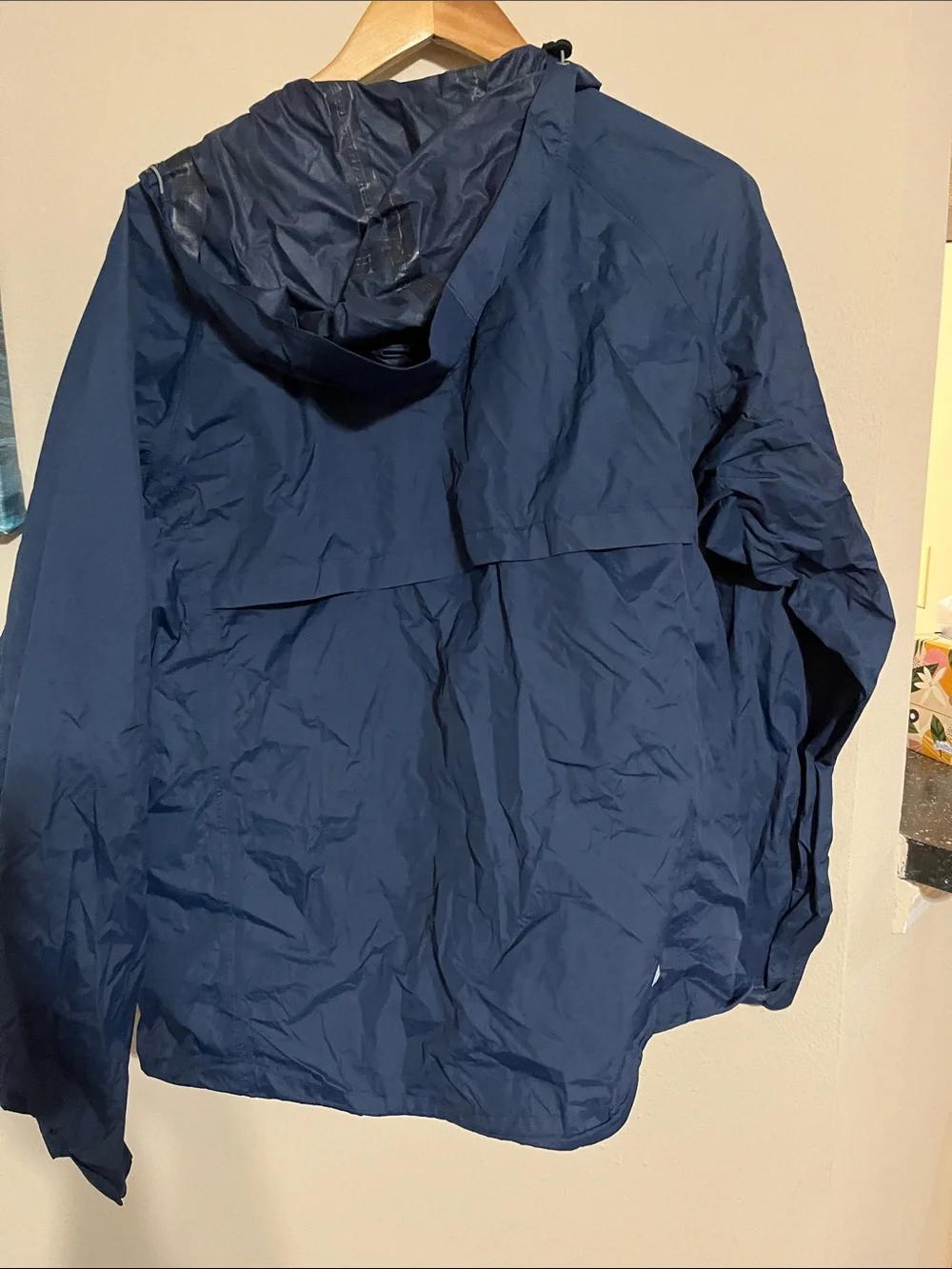 White Sierra Navy Blue Lightweight Packable Rain Jacket